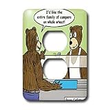 Londons Times Funny Animals Cartoons - Bear Cafeteria - Light Switch Covers - 2 plug outlet cover