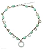 Jade necklace, 'Endless Harmony' 0.4 W 18.7 L