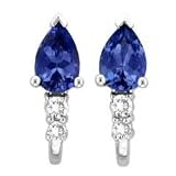 14k White Gold Tanzanite and Diamond Earrings .94 TCW