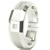 .10ct VVS E-F 14K White Gold Sleek High End Mens Diamond Wedding Band