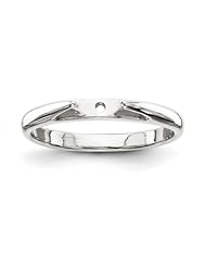 14k White Gold Peg Set Solitaire Ring Semi-Mounting, No Center Stone Included