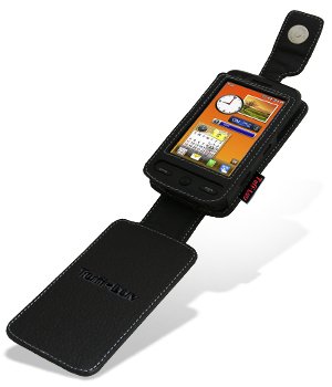 Tuff-Luv Classic Leather case cover for (Samsung Pixon) - Black