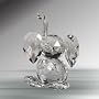 Crystal Sitting Elephant Figurine, 2.33 Inches, Handcrafted