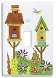 Bird Houses Birdhouse Hand-Painted Porcelain 1-Toggle Light Switch Plate Wall Plate