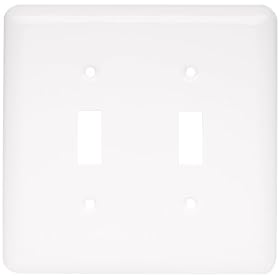 Liberty Hardware 64780 Stamped Round Double Switch Wall Plate, White