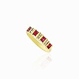 3/4 ct Ladies' Diamond & Ruby Ring in 14k Yellow Gold, Size 6.25