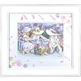 Tea For Three Artwork - Unframed w/ Hand Painted Mat
