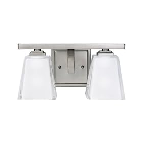 Kichler Lighting 5460AP 2-Light Urban Ice Incandescent Bath Light, Antique Pewter