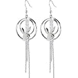 Officially Licensed PLAYBOY Circle Multi Chain Dangle Earrings