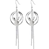 Officially Licensed PLAYBOY Circle Multi Chain Dangle Earrings