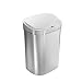 Ninestars DZT-80-35 Automatic Touchless Infrared Motion Sensor Trash Can, 21 Gal 80L, Heavy Duty Stainless Steel Base (Oval, Silver/Brush Lid) Trashcan, SS