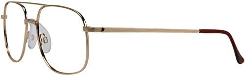 Clearvision Clint Eyeglasses Gold Frame Clear Demo Lenses, Size 52 18 135