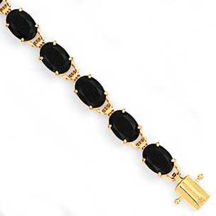 10k Gold & Black Onyx Bracelet.