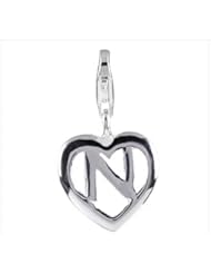 SilveRado (tm) VR033 Verado Sterling Silver Letter N Bead / Charm with Lobster Clasp
