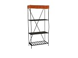 Woodard Wrought Iron Accessories Metal Patio Storage Rack Burnished Pewter Finish