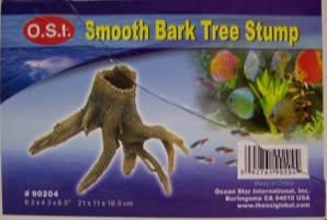 OSI Marine Lab Smooth Bark Tree Stump Med. Aquarium Ornament
