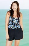Penbrooke Petite Bouquet Shortini Swimsuit - Women's Swimwear Plus Size Swimsuit
