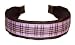 Three Chickadees Preppy Pink Tartan Plaid on Brown Grosgrain Ribbon Wide Headband -- A Great Accessory!