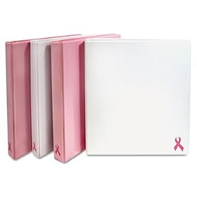 Breast Cancer Awareness View Binder 1 Capacity White