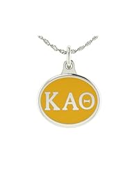Kappa Alpha Theta Sorority Charm Pendant. Solid Sterling Silver with Enamel