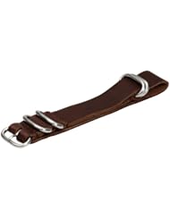 Premium 20mm 5-ring Thick Leather Vintage Dark Brown Urban Military Nato Watch Strap - Fits All Watches!!!