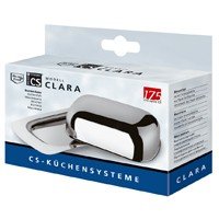 Edle Butterdose aus hochglanzpoliertem rostfreiem Edelstahl, 18,5x12,5cm -von CS-Systeme