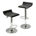 Contemporary Chrome Air Lift Adjustable Swivel Stools, Set of 2