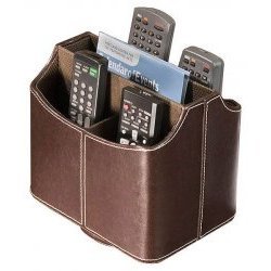 Remote Control Organizer - Brown Faux Leather
