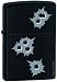 Bullet Holes Black Matte Zippo Lighter