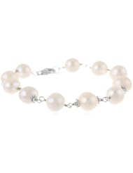 White Potato Freshwater Cultured Pearl with Sterling Silver Clasp Link Bracelet, 7.5"