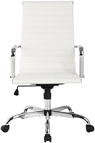 White Modern Ergonomic Pu Leather High-Back Executive Office Desk Chair