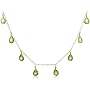 14k Yellow Gold, August Birthstone, Peridot Briolette Station Necklace, 16"