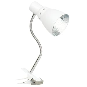 【クリックで詳細表示】ヤザワ (ダイヤカット反射板付で明るさアップ)電球型蛍光灯D型60Wタイプ昼光色を使用したダイヤリフレクターフレキシブルアーム型クリップライト ホワイト CFED6022WH