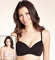 2 Pack - Cotton Rich Non-Wired Padded Bras