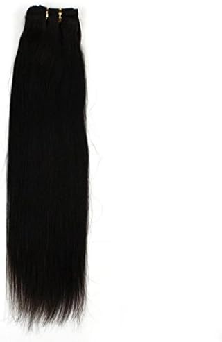 Beauty Wig World 14" 35cm 100g Long Straight 100% Human Hair Extensions Virgin Remy hair weft #1b-natural black