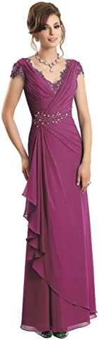 Xin Yuyuan Long Chiffon Beading and Appliques Mother Evening Dress US Size 8 Rose Red
