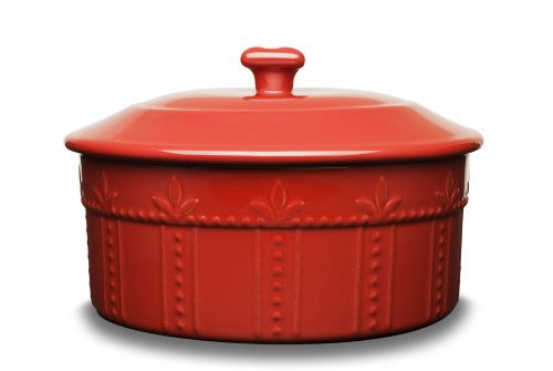 Signature Sorrento 8.5 Inch Covered Souffle Dish, Ruby