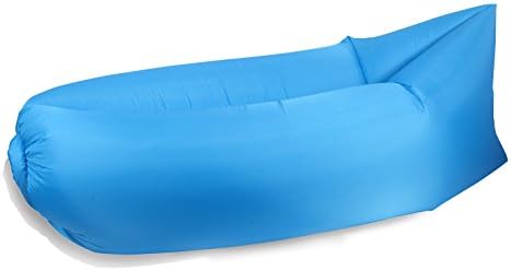 Outdoor Inflatable Lounger Nylon Fabric Compression Air Sleeping Bag (Blue)