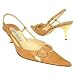 Luciano Padovan Camel Front Buckle Leather Slingback Pump Shoes