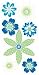 Essentials Large Dimensional Stickers: Sea Breeze Flowers Image