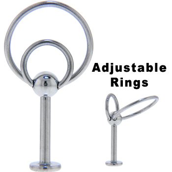 14 Gauge Stainless Steel DOUBLE SLAVE Labret 3 8 Inches
