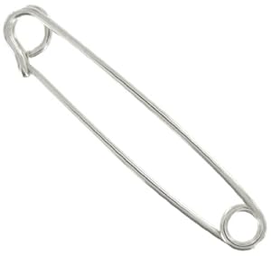 Silver Plated Mens Collar Bar Safety Pin 2 1/2