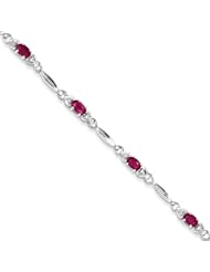 Sterling Silver African Ruby And Diamond Bracelet, Best Quality Free Gift Box Satisfaction Guaranteed