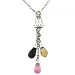 Peridot Citrine Onyx & Rhodolite 14K White Gold Lariat Necklace