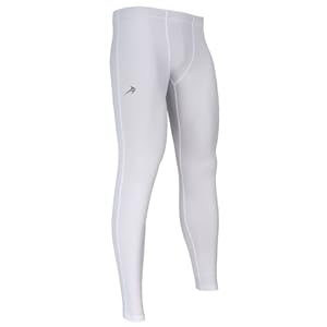 Compression Pants - Men's Tights Base Layer Leggings, Best Running/ Workout (L - White)