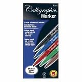 Disposable Calligraphic Pen, 2.5MM Medium Tip, 5 Assorted Colors SAN40050