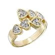 Two-Tone Plated Brass Minimalist Ring with Clear Swi. Crystal, Sizes: 5-10