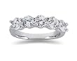 2.00 Prong Set 5 Stone Diamond Wedding Band in 14K White Gold