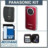 Panasonic HM-TA2 Mobile Camcorder - Red - with 8GB SD Memory Card, Camera Case, Professional Lens Cleaning Kit