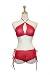 How To Measure Bra Sizes : Exposed by Magic Silk Sheer Mesh Rhinestone Halter/Tie Side Short Set, Sml/Med, Red